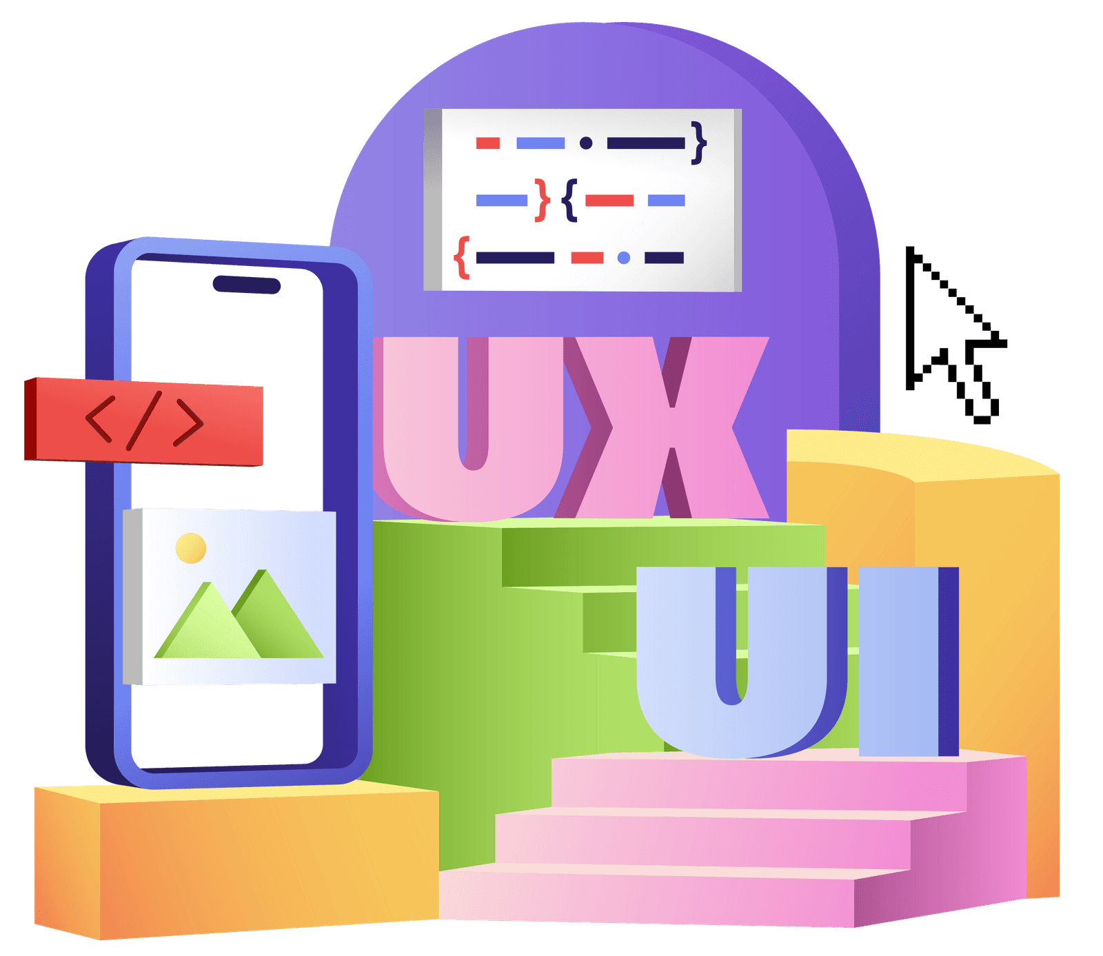 UI/UX Design & Wireframing feature illustration